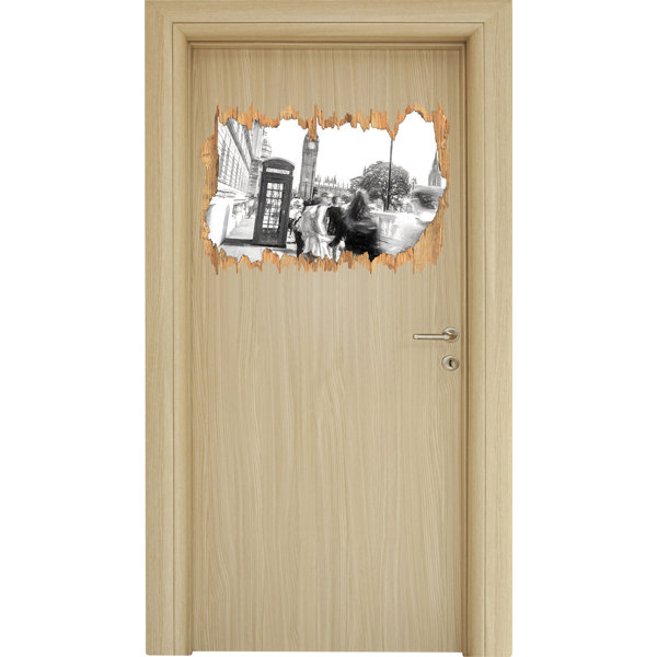 East Urban Home Wandtattoo Typische Telefonzelle in London Kohleeffekt